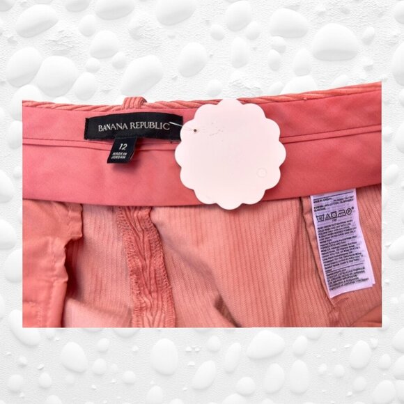 🧡 Banana Republic TALL Ladies "RIVOLI" Corduroy Pants Coral WIDE NWOT - Picture 6 of 7